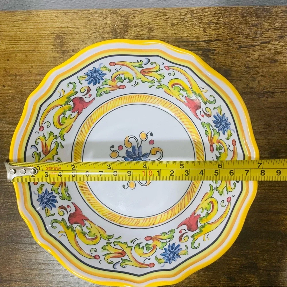 Sur La Table Floreal Melamine Dinnerware 2 Bowls & Single 9” Luncheon Plate